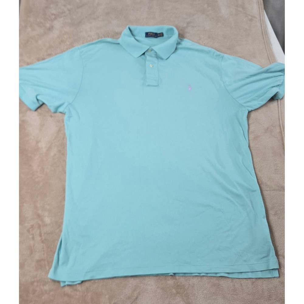 Polo Ralph Lauren Men Light Blue Short Sleeve Polo Shirt XLT Tall 711633866048